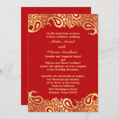 Ontvang Paisleys Wedding Elegant Flat Card Kaart (Voorkant / Achterkant)