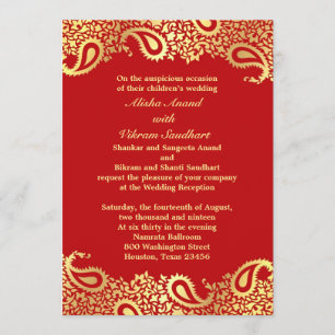 Ontvang Paisleys Wedding Elegant Flat Card Kaart