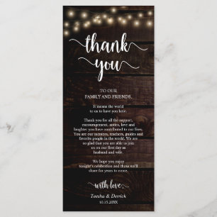 Ontvang plaatsinstelling Dank u, Kraft-kaarten Programmakaart