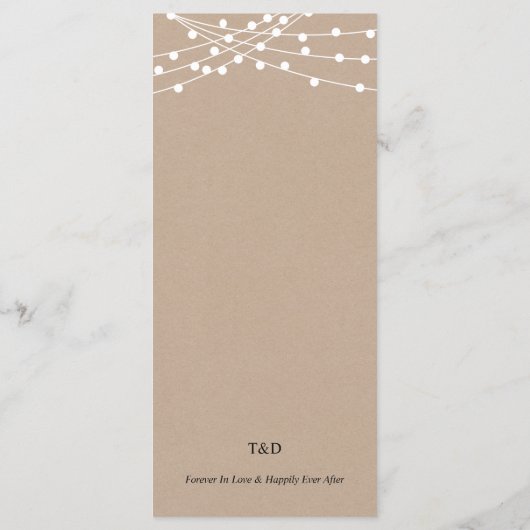 Ontvang plaatsinstelling Dank u, Kraft-kaarten Programmakaart (Achterkant)