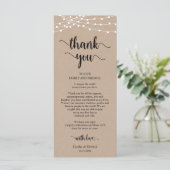 Ontvang plaatsinstelling Dank u, Kraft-kaarten Programmakaart (Staand voorkant)