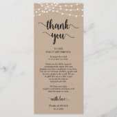 Ontvang plaatsinstelling Dank u, Kraft-kaarten Programmakaart (Voorkant)