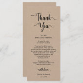 Ontvang plaatsinstelling Dank u, Kraft-kaarten Programmakaart (Voorkant / Achterkant)