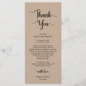 Ontvang plaatsinstelling Dank u, Kraft-kaarten Programmakaart (Voorkant)