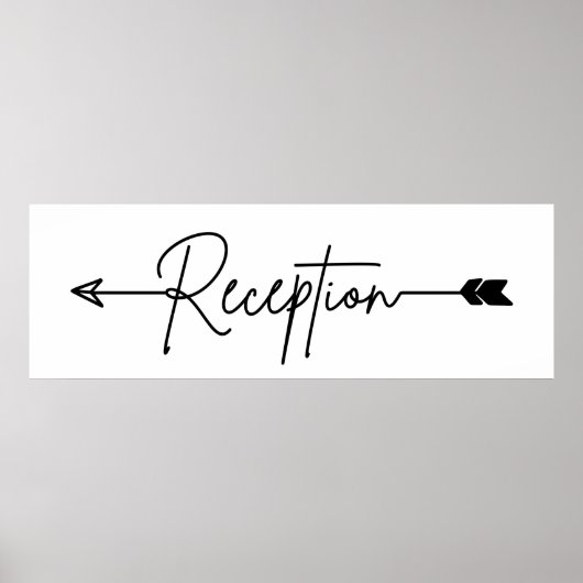 Ontvang richtteken, trouwpijl links poster (Voorkant)