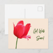 Ontvang snel rode tulp minimalistische bloemenboho briefkaart (Voorkant / Achterkant)