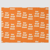 Ontvang snel tekst op sinaasappel tissuepapier (Voorkant)