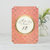Ontvang tabelnummers Faux Gold Art Deco Weddenscha Kaart (Staand voorkant)