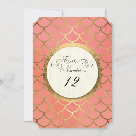 Ontvang tabelnummers Faux Gold Art Deco Weddenscha Kaart (Voorkant)