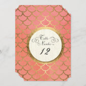 Ontvang tabelnummers Faux Gold Art Deco Weddenscha Kaart (Voorkant / Achterkant)