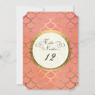 Ontvang tabelnummers Faux Gold Art Deco Weddenscha Kaart