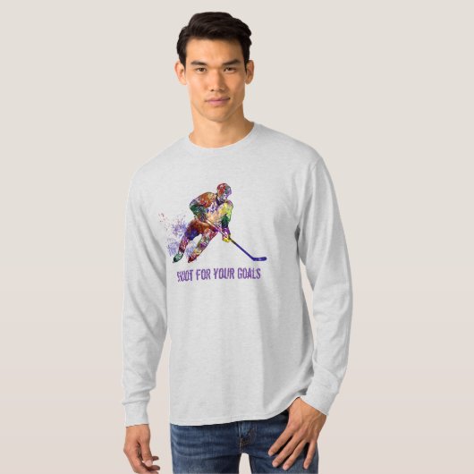 Ontvang uw Inspirerend Hockey-citaat Doelstellinge T-shirt (Voorkant volledig)