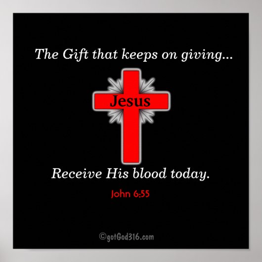 Ontvang vandaag zijn bloed gotGod316.com Poster (Voorkant)