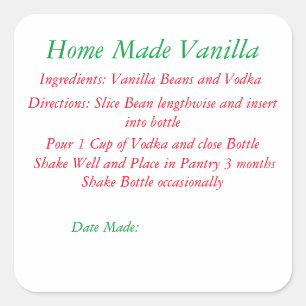 Ontvang vanille op thuisbasis vierkante sticker