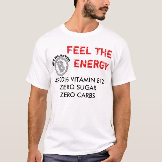 Ontvang verbluste Logo, 4.900% VITAMINE B12ZERO SU T-shirt (Voorkant)