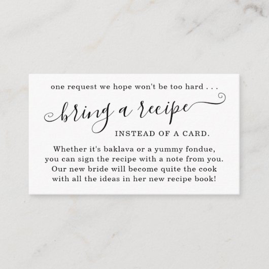 Ontvang Verzoek om Bridal Shower Uitnodiging Informatiekaartje (Voorkant)