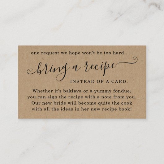 Ontvang Verzoek om Bridal Shower Uitnodiging Informatiekaartje (Voorkant)