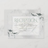 Ontvang Waterverf Groene Leafy Dahlia RSVP Kaartje (Voorkant / Achterkant)