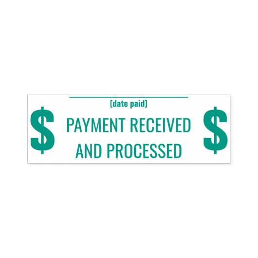 "ONTVANGEN EN VERWERKTE BETALING" Rubberstempel Zelfinktende Stempel (Design)