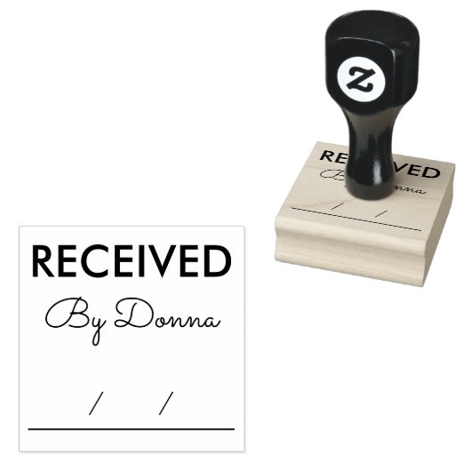 Ontvangen gepersonaliseerde naam Kantoor Rubber St Rubberstempel (Gestempeld)