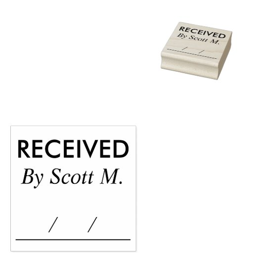 Ontvangen Gepersonaliseerde Naam Rubber Stempel (Gestempeld)
