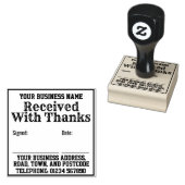 Ontvangen met Bedankt met naam, adres. Ontvangstbe Rubberstempel (Gestempeld)