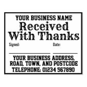 Ontvangen met Bedankt met naam, adres. Ontvangstbe Rubberstempel (Afrduk)