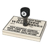 Ontvangen met Bedankt met naam, adres. Ontvangstbe Rubberstempel (Stempel)