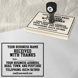 Ontvangen Met Dank met Naam, Adres & Datum Rubberstempel