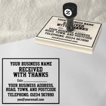 Ontvangen met dank met naam, adres en datum