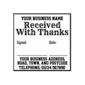 Ontvangen Met Dank naam, adres. Kwitantie Rubberstempel (Afrduk)