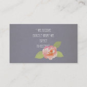 ONTVANGEN WAT WE VERWACHTEN OM PINKFLORAAL TE ONTV VISITEKAARTJE (Voorkant)