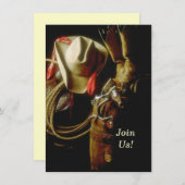 Ontvangende Westerne Thlestone Birthday Party Kaart (Voorkant / Achterkant)