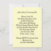 Ontvangende Westerne Thlestone Birthday Party Kaart (Achterkant)