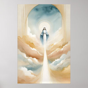 Ontvangenis van Maria Minimalistische Waterverf Ch Poster