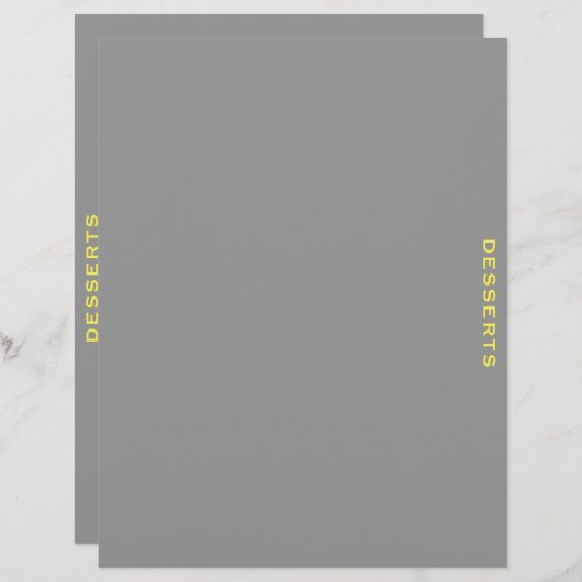 Ontvanger divider | Desserts | Grijs en Geel (Voorkant / Achterkant)