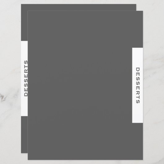 Ontvanger divider | Desserts | Grijs en wit (Voorkant / Achterkant)