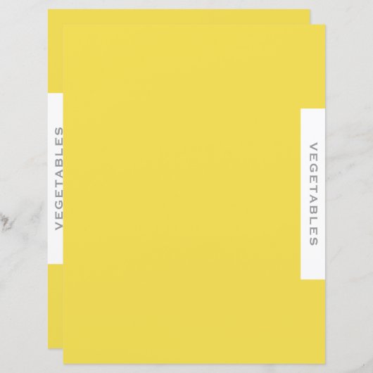 Ontvanger divider | Groenten | Geel grijs en wit (Voorkant / Achterkant)