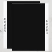 Ontvanger divider | Groenten | Zwart-wit (Voorkant / Achterkant)