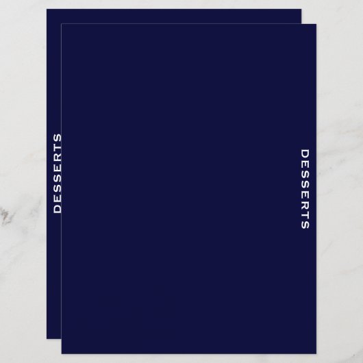 Ontvanger divider | Navy Blue en White | Desserts (Voorkant / Achterkant)