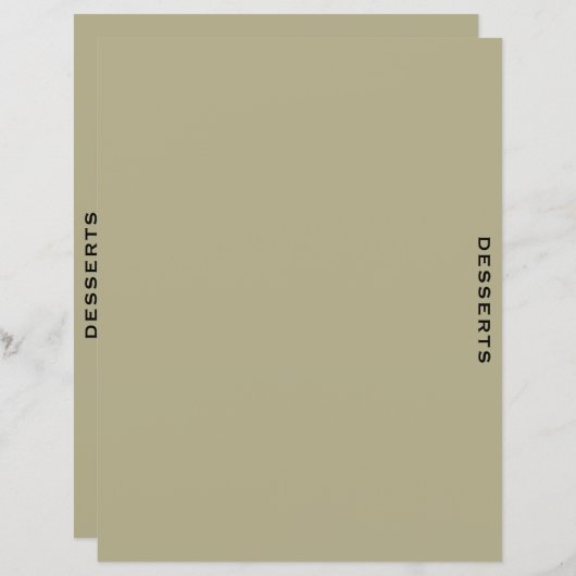 Ontvanger divider | Sage en zwart | Desserts (Voorkant / Achterkant)