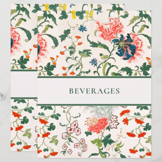 Ontvanger divider | Stijlvolle Floral | Dranken (Voorkant / Achterkant)