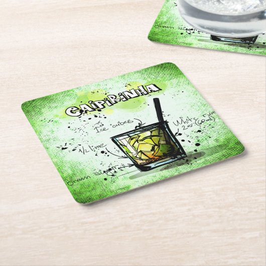 Ontvanger Drink Caipirinha Kartonnen Onderzetters (Schuin)