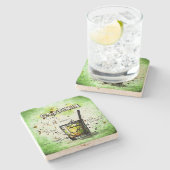 Ontvanger Drink Caipirinha Stenen Onderzetter (Zijkant)