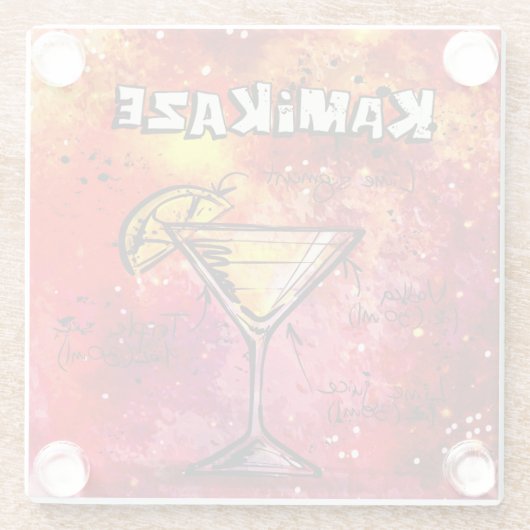 Ontvanger Drink Kamikaze Bartender Glazen Onderzetter (Achterkant)