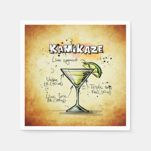 Ontvanger Drink Kamikaze Bartender Servetten (Voorkant)