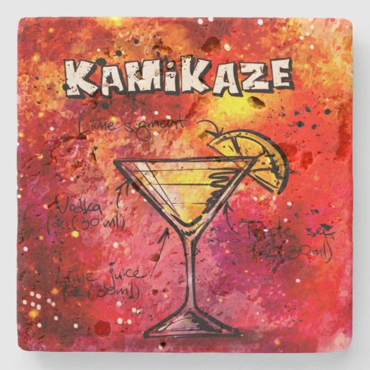 Ontvanger Drink Kamikaze Bartender Stenen Onderzetter (Voorkant)