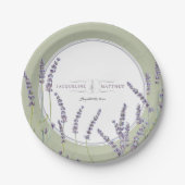 Ontvanger Franse lavender Floral Waterverf Papieren Bordje (Voorkant)