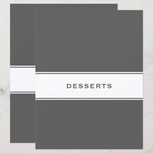 Ontvanger onderdeler | Desserts | Grijs en wit (Voorkant / Achterkant)