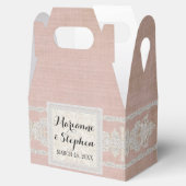 Ontvanger Rustic Lace w Aged  Linen Bedankdoosjes (Geopend)